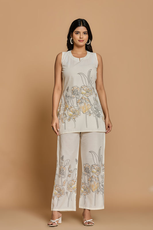 Floral Elegance Co-Ord Set in Soft Cotton Fabric