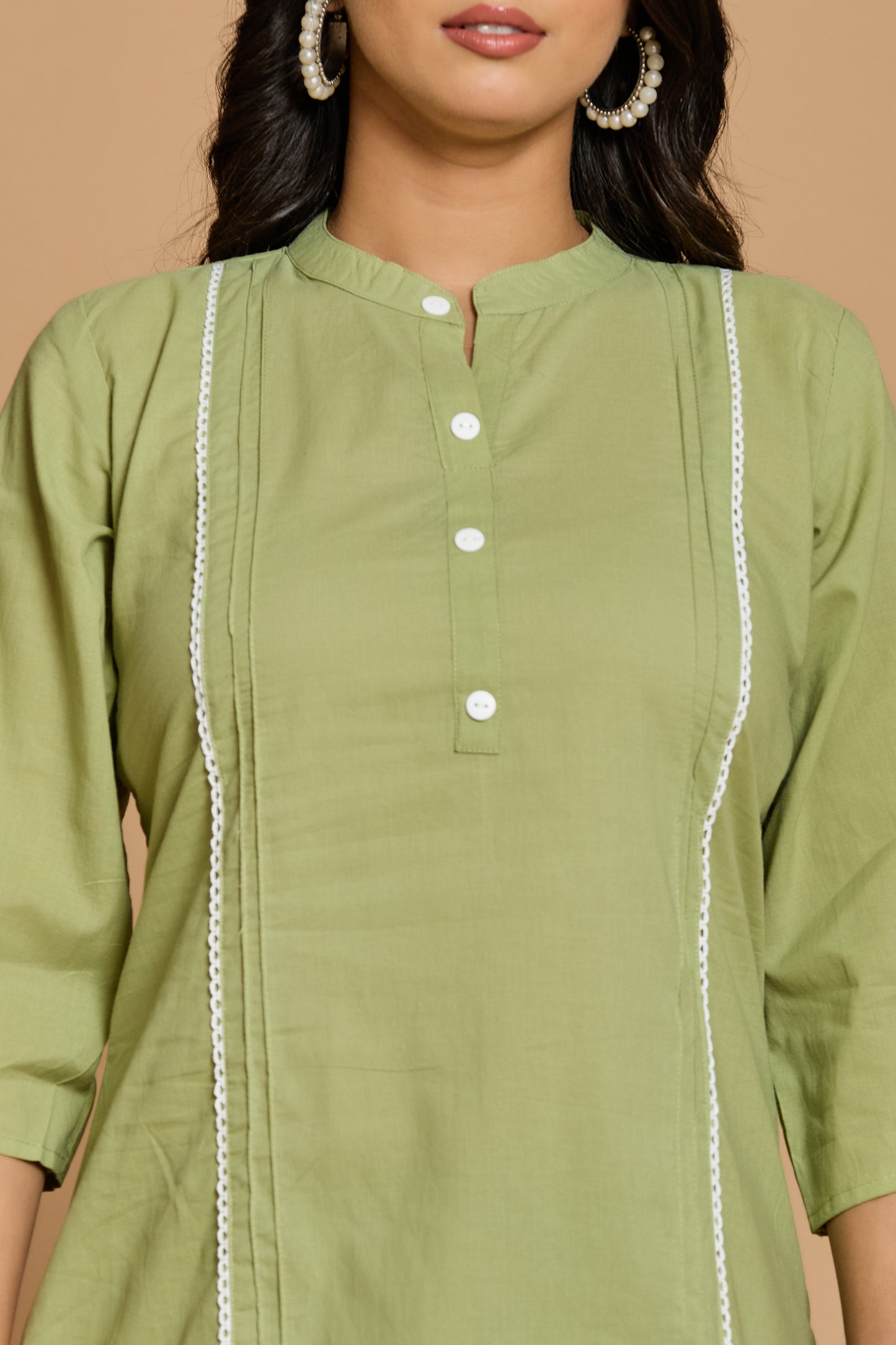 Olive Mist Cotton Co-Ord Set – Effortless Charm in Every Thread