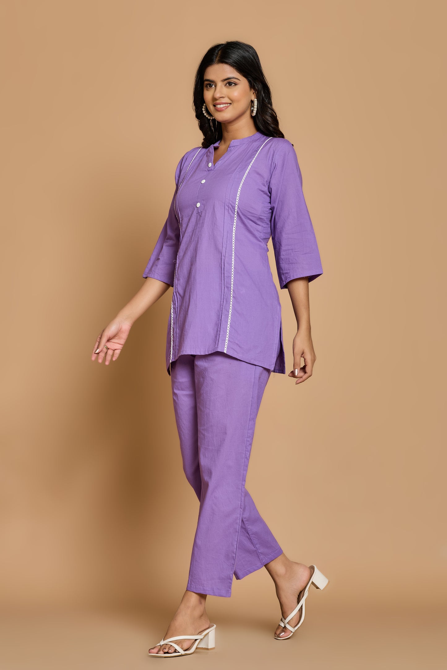 Lilac Bloom Cotton Co-Ord Set - Light, Lovely & Comfortable