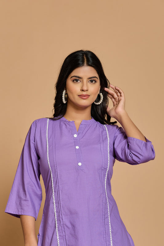 Lilac Bloom Cotton Co-Ord Set - Light, Lovely & Comfortable