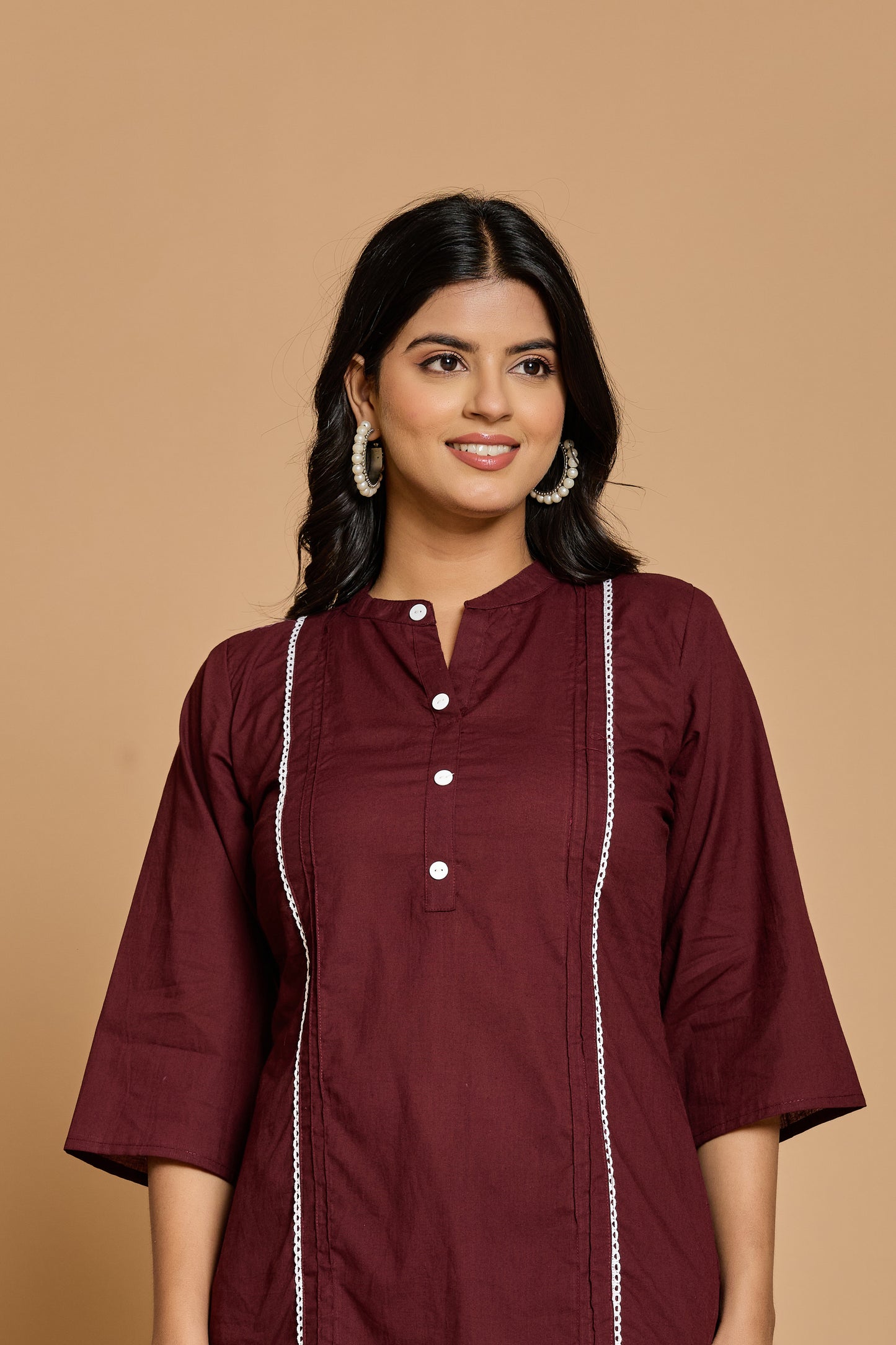 Maroon Muse Cotton Co-Ord Set – Chic Simplicity for Everyday Elegance