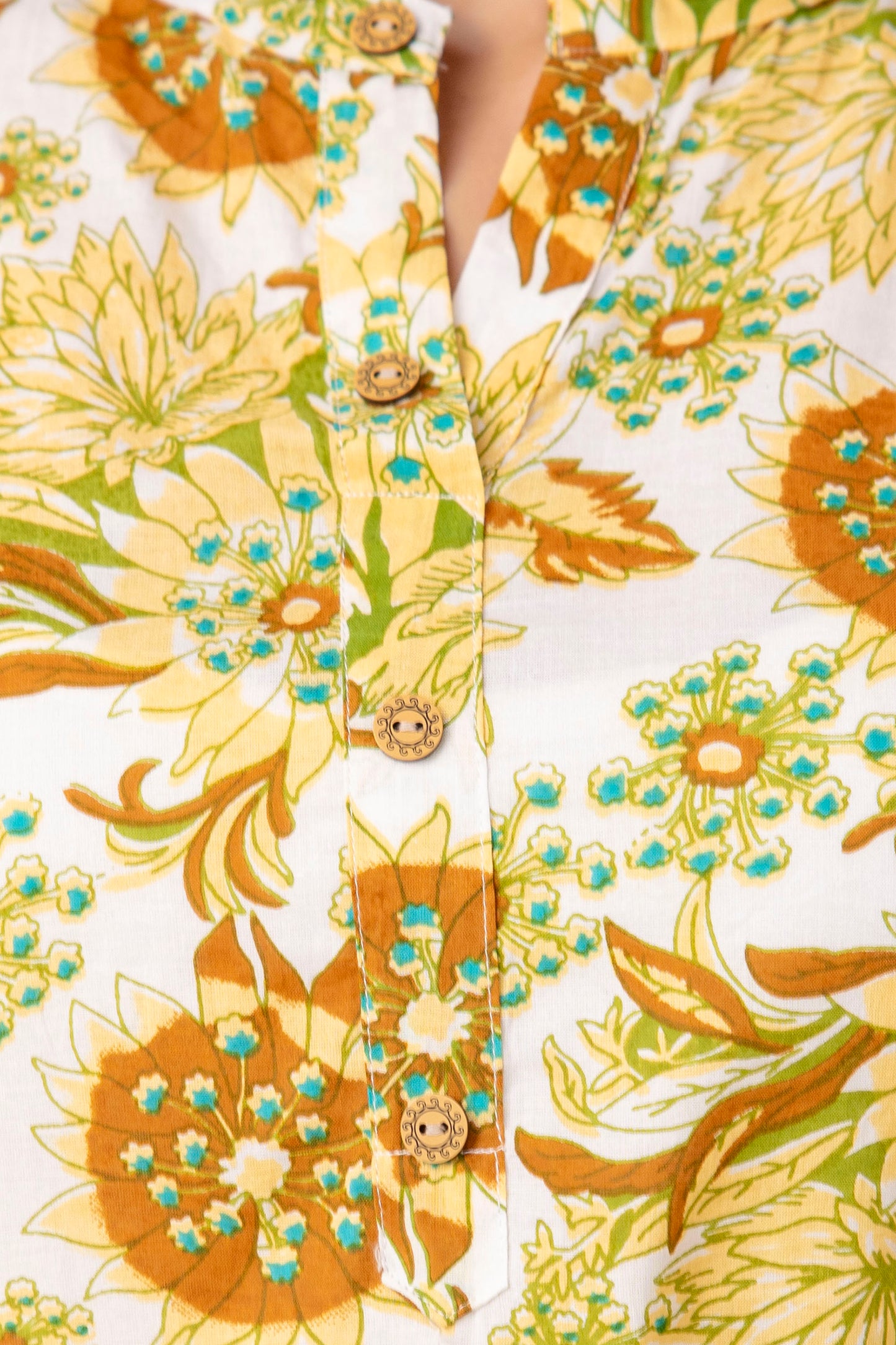 Mustard Yellow Floral Printed Cotton Kurti – Perfect for Summer